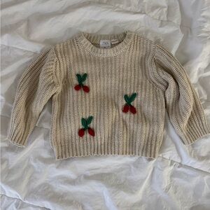 Zara sweater with Cherry Embroidery